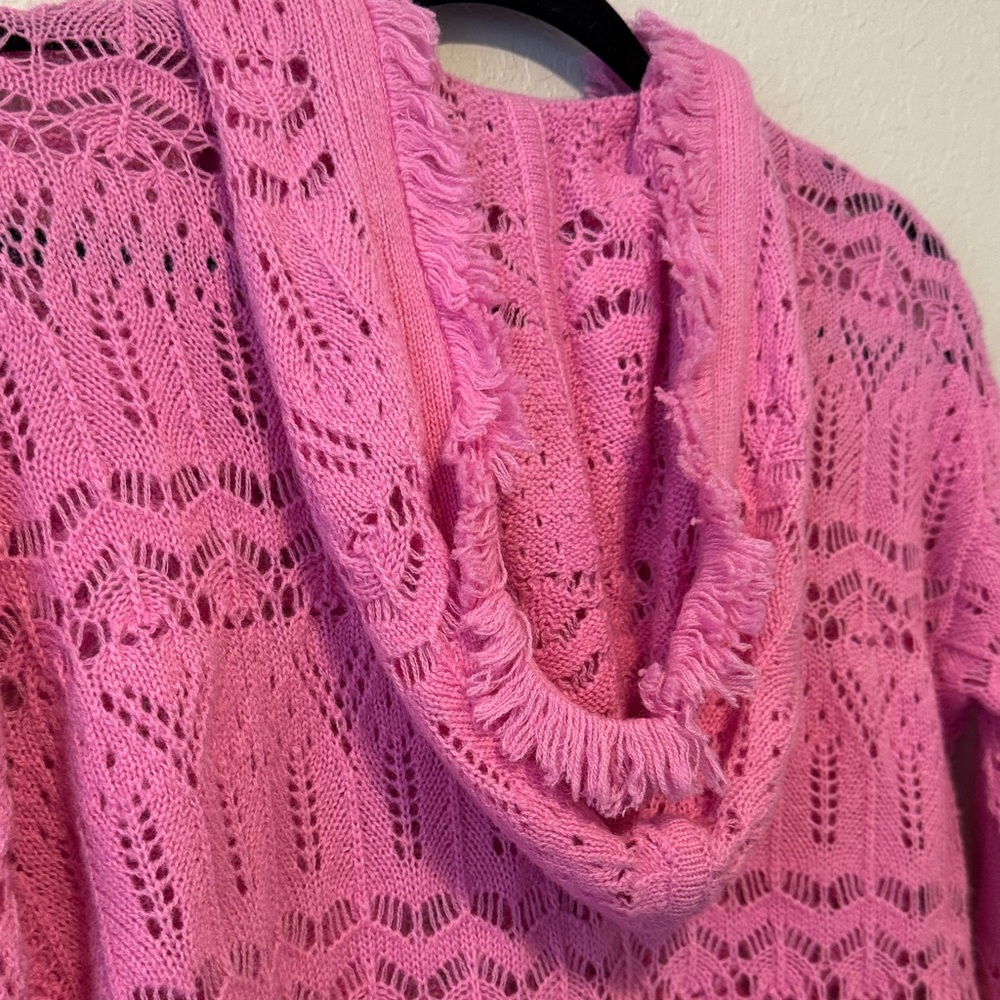 Intermix Oona Hooded Frayed Cashmere-Blend Sweater - Picture 5 of 5